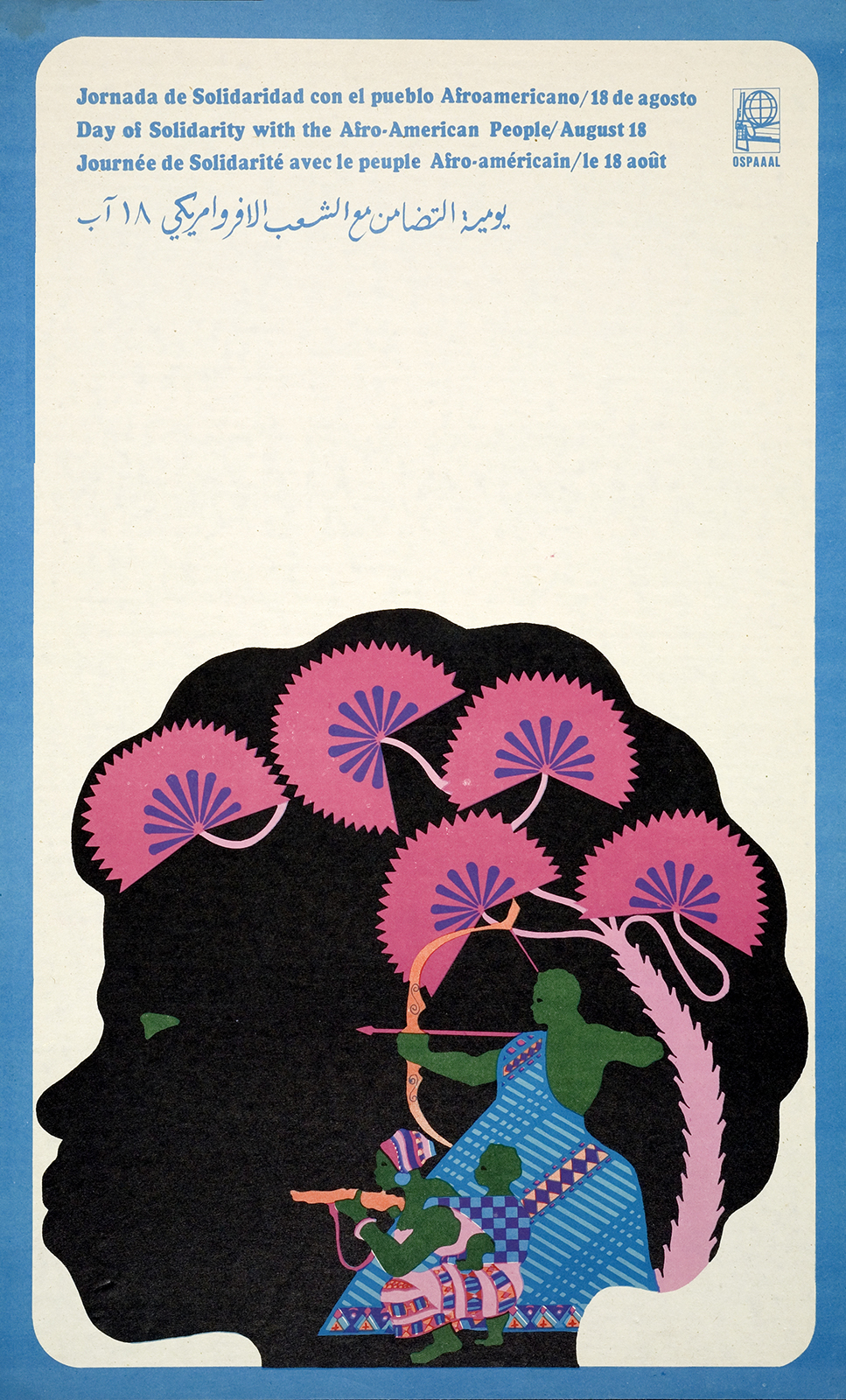 Jornada de Solidaridad con el pueblo Afroamericano (1968), cartel de Alfredo Rostgaard para OSPAAAL